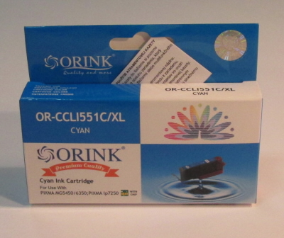 Canon CLI 551XL cyan with chip ORINK