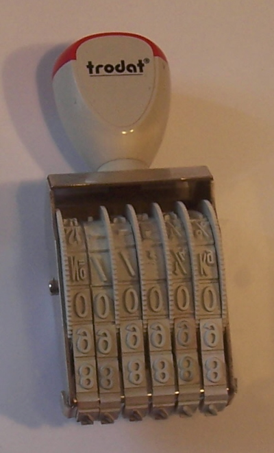 Číslovačka klasická pečiatka (6 miestná číslovačka, výška čísiel 7 mm)
