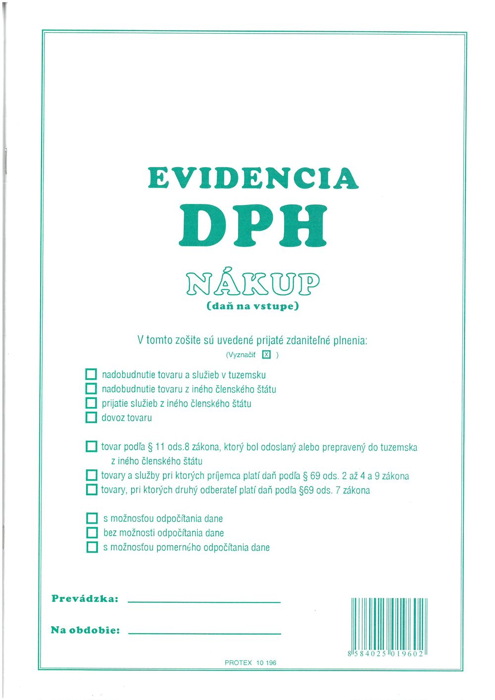 Evidencia DPH - nákup A4 (40 str., 1200 pol.)