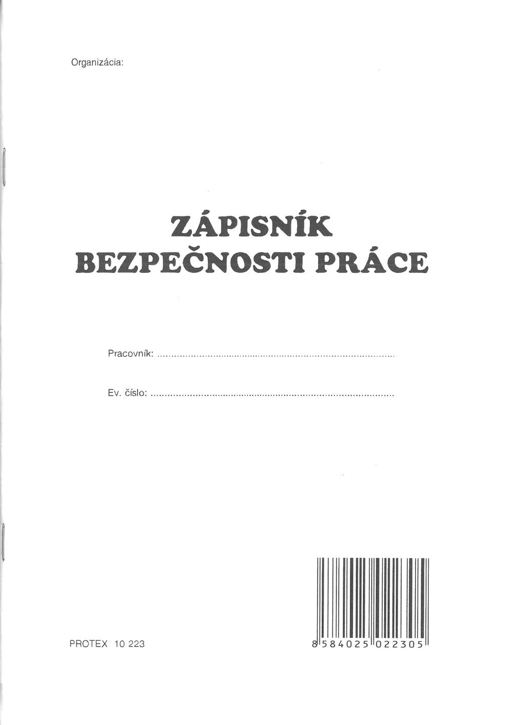 Zápisník bezpečnosti práce (zošit A5)