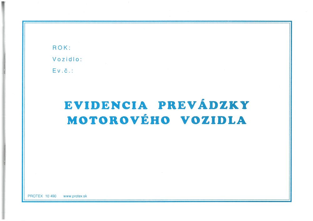 Evidencia prevádzky motorového vozidla (A5, 80 strán)