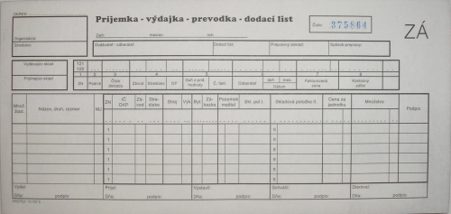 Príjemka-výdajka-prevodka-dodací list (samoprepisovací blok 2/3 A4, 150 listov, číslovaný)