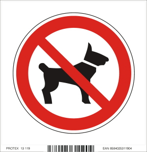 Piktogram zákaz vstupu so zvieratami - samolepka (10x10 cm)