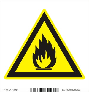 Piktogram  nepezpečenstvo požiaru alebo vysokej teploty - samolepka (10x10 cm)