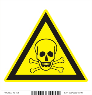 Piktogram nebezpečenstvo jedovatej látky - samolepka (10x10 cm)