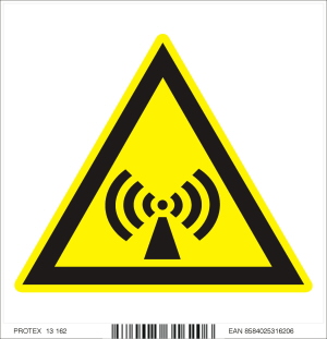 Piktogram  nebezpečenstvo neionizujúceho žiarenia - samolepka (10x10 cm)