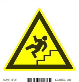 Piktogram - pozor schody ! - samolepka (10x10 cm)