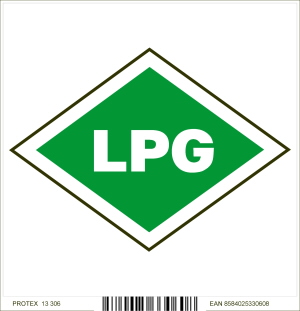 Piktogram - LPG - vozidlo na skvapalnený propán-bután (10 x 10 cm)