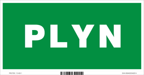 Označenie PLYN (20 x 10 cm)