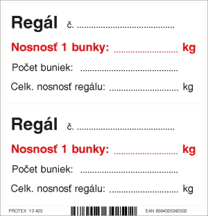 Piktogram označenie nosnosti regálu (10x10 cm)