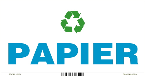 Označenie odpadu - separovaný zber - PAPIER (20x10 cm)