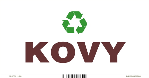 Označenie odpadu - separovaný zber - KOVY (20x10 cm)