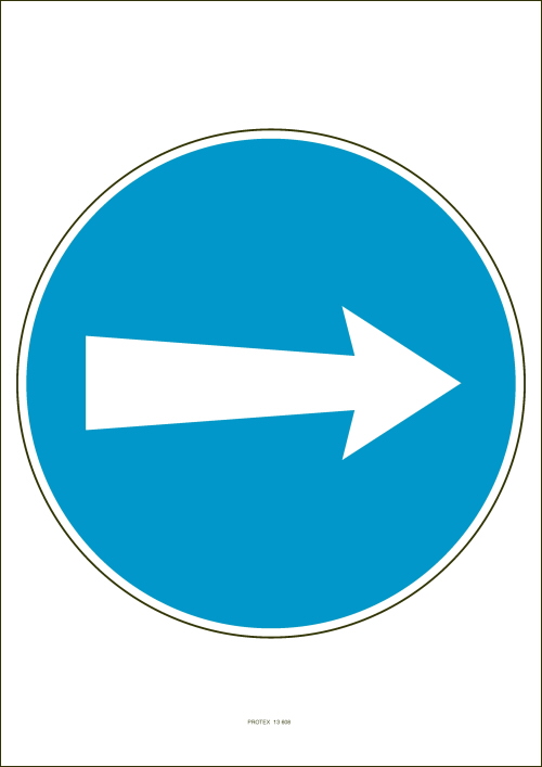 Označenie "Prikázaný smer jazdy vpravo / vľavo" (A4, laminované)