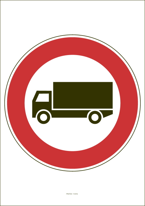 Označenie "Zákaz vjazdu nákladných automobilov" (A4, laminované)