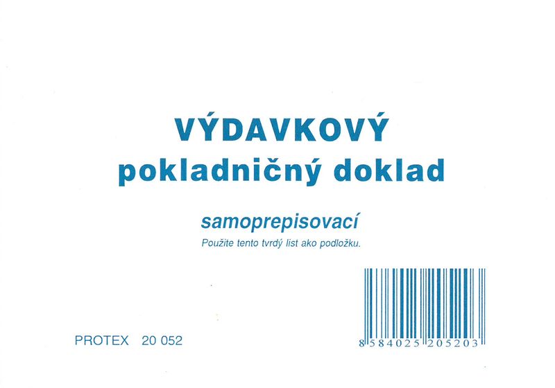 Výdavkový pokladničný doklad s DPH (samoprepisovací blok 100listov, A6)