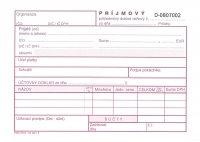 Príjmový pokladničný doklad DAŇOVÝ, číslovaný (samoprepisovací, bl.A6, 50x2 listov)