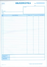 Objednávka A4 (samoprepisovací, blok 100 listov)