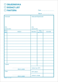 Objednávka - Dodací list - Faktúra , blok A5, 100 listov, samoprepisovací