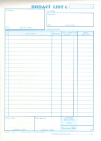 Dodací list A5 - 20 položiek (blok 100 listov)