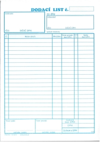 Dodací list A5 - 20 položiek (samoprepisovací, blok 100 listov)