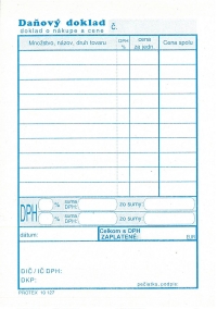Daňový doklad - paragón A6 (blok 100 listov)