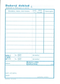 Daňový doklad - paragón A6 (samoprepisovací, blok 100 listov)