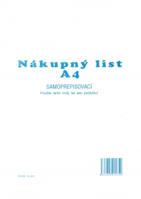 Nákupný lístok A4 (3 ks/list) (samoprepisovací, blok 100 listov)