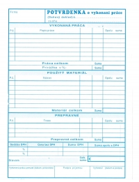 Potvrdenie o vykonaní práce (blok A5, 100 listov)