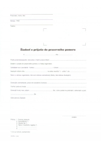 Žiadosť o prijatie do pracovného pomeru (obojstranný list A4)