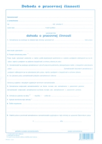 Dohoda o pracovnej činnosti (list A4)