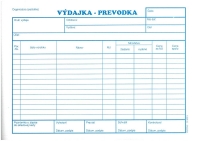 Výdajka-prevodka A5 (samoprepisovací, blok 100 listov)