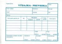 Výdajka-prevodka A6 (samoprepisovací, blok 100 listov)