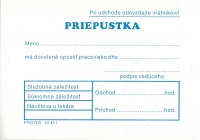 Priepustka (blok A7, 100 listov)