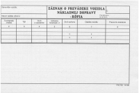 Záznam o prevádzke nákladného vozidla - Staska kópia (blok 2/3 A4, 100 listov)