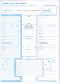 Záznam o dopravnej nehode (A4, 10 samoprepisovacích listov)