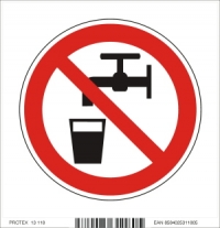 Piktogram zákaz pitia (nepitná voda) - samolepka (10x10 cm)