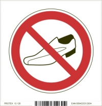 Piktogram zákaz vstupu v obuvi (10 x 10 cm)