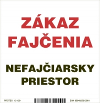 Označenie s textom Zákaz fajčiť - nefajčiarsky priestor (10 x 10 cm)