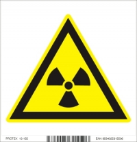 Piktogram radiačné nebezpečenstvo - samolepka (10x10 cm)