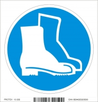 Piktogram - príkaz na používanie prostriedku na ochranu nôh (10 x 10 cm)