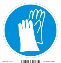 Piktogram - príkaz na používanie prostriedku na ochranu rúk (10 x 10 cm)