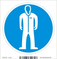 Piktogram - príkaz na používanie ochranného odevu (10 x 10 cm)