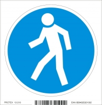 Piktogram - príkaz na používanie cesty vyhradenej pre chodcov (10 x 10 cm)