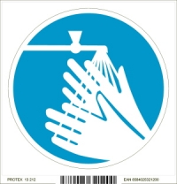 Piktogram - príkaz na umytie rúk (10 x 10 cm)