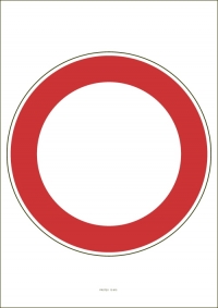 Označenie "Zákaz vjazdu všetkých vozidiel v oboch smeroch" (A4, laminované)
