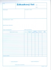 Zákazkový list A4  (blok 100 listov)