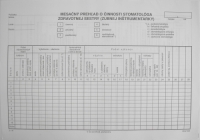 Mesačný prehľad o činnosti stomatológa, list A4